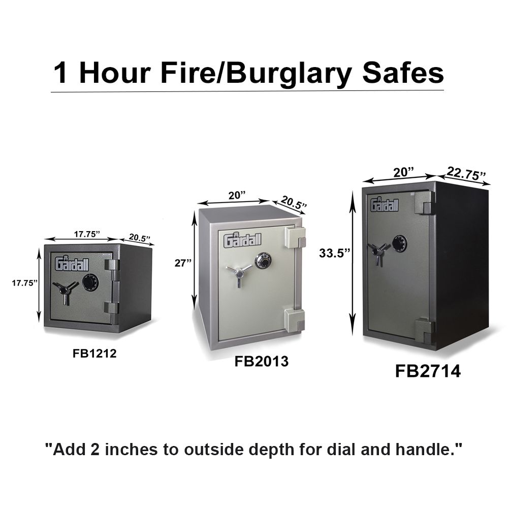 Gardall FB2714 UL Rated 1 Hour Fire/RSC Burglary Safe, Combo Lock